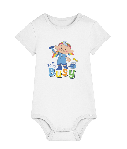 Baba Blue - 'I'm Sooo Busy' baby bodysuit