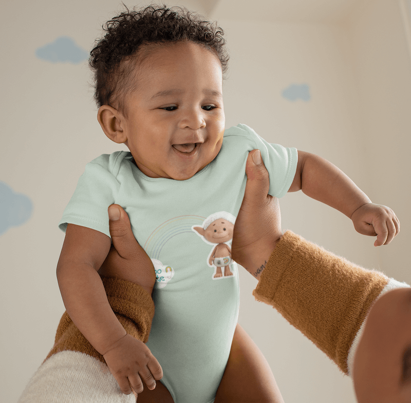 Bobo White - 'Bobo & Rainbow' baby bodysuit