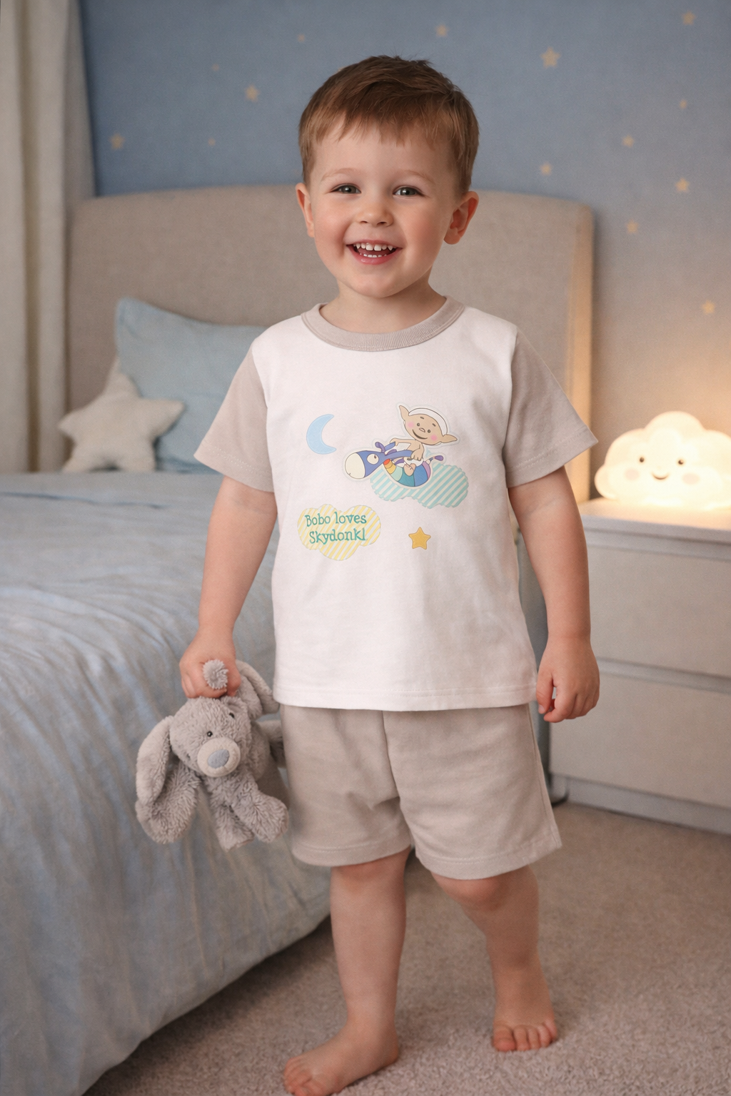 Bobo White Loves Skydonk Short Sleeve Pyjamas
