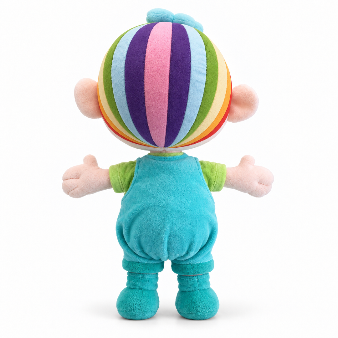 Back studio view of the Baba Green cuddle plush