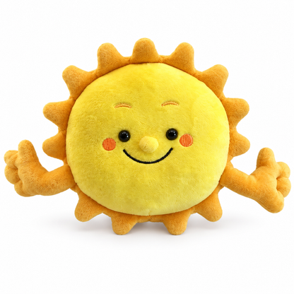 Front view of the Cloudbabies Sky Friends Sun cuddle plush