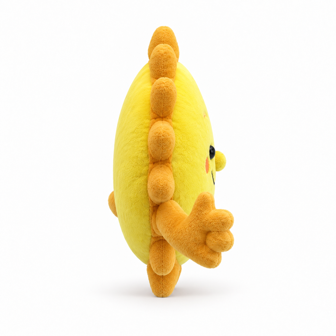 Side view of the Cloudbabies Sky Friends Sun cuddle plush
